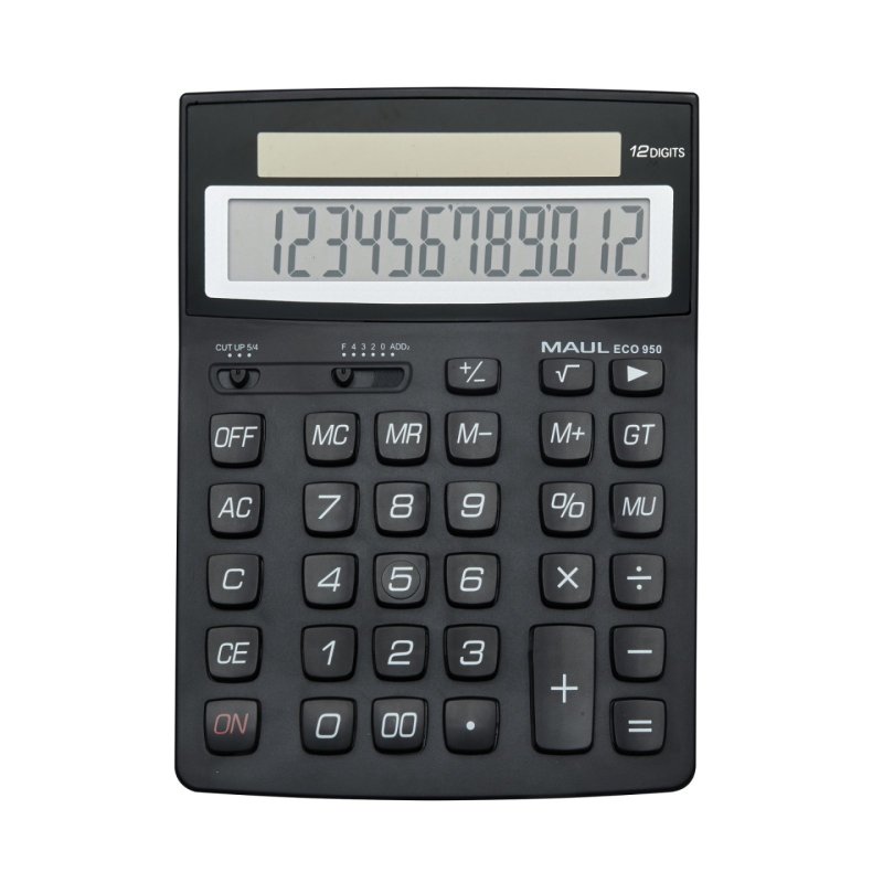 MAUL Calculatrice de bureau ECO 950, 12 chiffres, noir