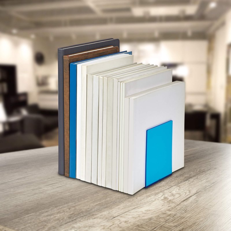 MAUL Serre-livres FLUO, en acrylique, bleu translucide