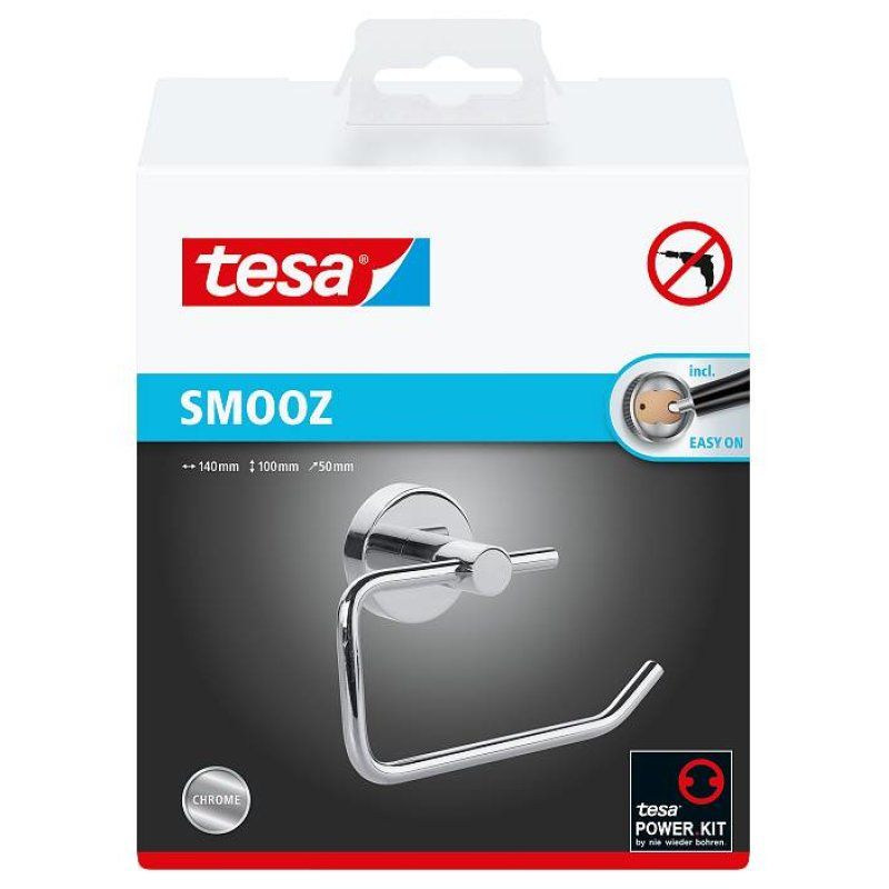 tesa Porte-papier WC, chromé, avec colle