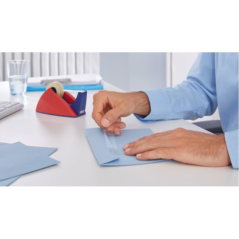 tesa Dévidoir de bureau Easy Cut, non équipé, rouge / bleu