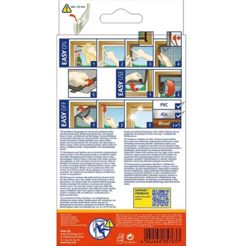 tesa Moustiquaire avec protection solaire pour fenêtre