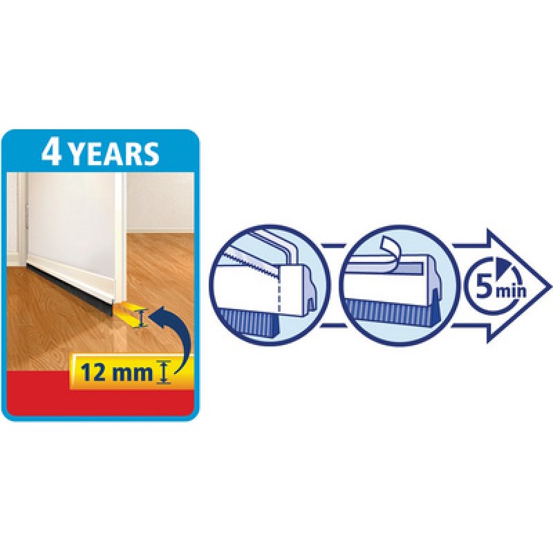 tesa Moll STANDARD Isolation bas de porte, 37 mm x 1m,marron