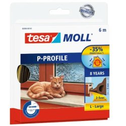 TESA P-Profile 6 m Window Seal rubber Self-adhesive Brown