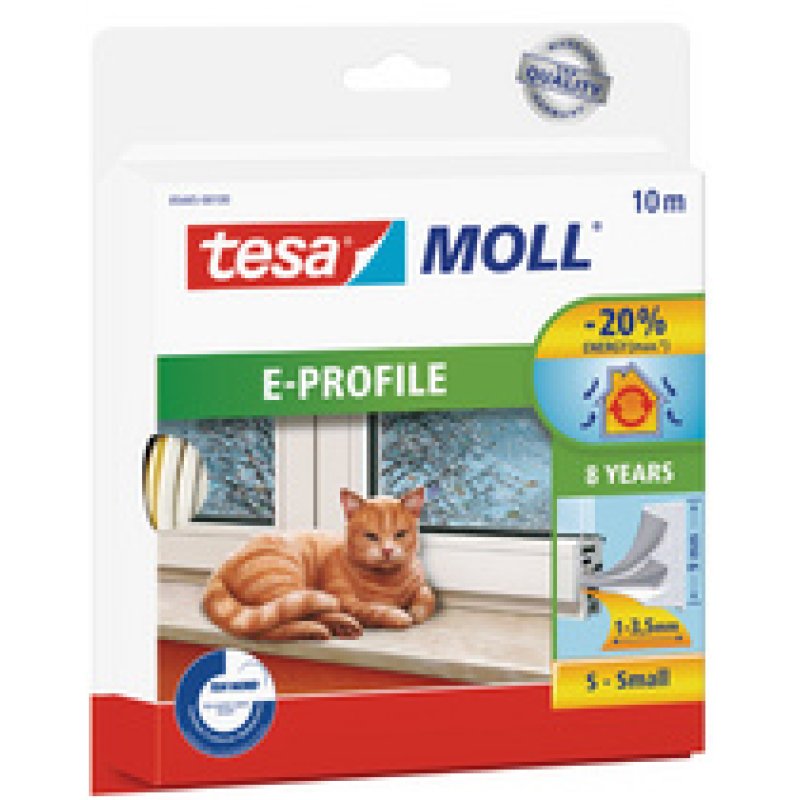 tesa MOLL CLASSIC Calfeutrage caoutchouc Profil E, blanc