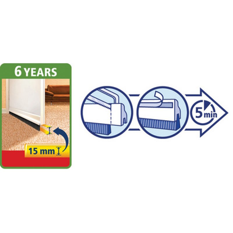 tesa Moll STANDARD Isolation bas de porte, blanc,43 mm x 1 m