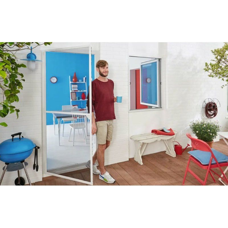 tesa Moustiquaire ALU COMFORT portes, 1,00 m x 2,20 m, blanc