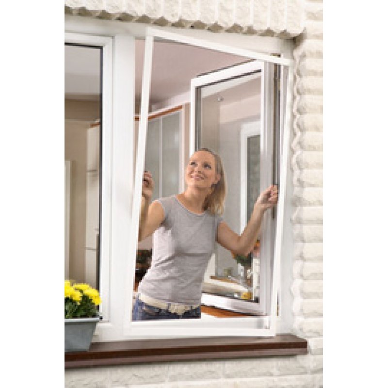 tesa Grille anti-mouche ALU COMFORT fenêtre, 1,00 m x 1,20 m