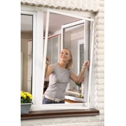 tesa Grille anti-mouche ALU COMFORT fenêtre, 1,20 m x 1,50 m