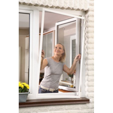 tesa Grille anti-mouche ALU COMFORT fenêtre, 1,20 m x 1,50 m