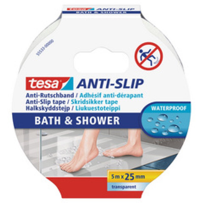 tesa Ruban adhésif anti-dérapant, Bain & Douche, transparent