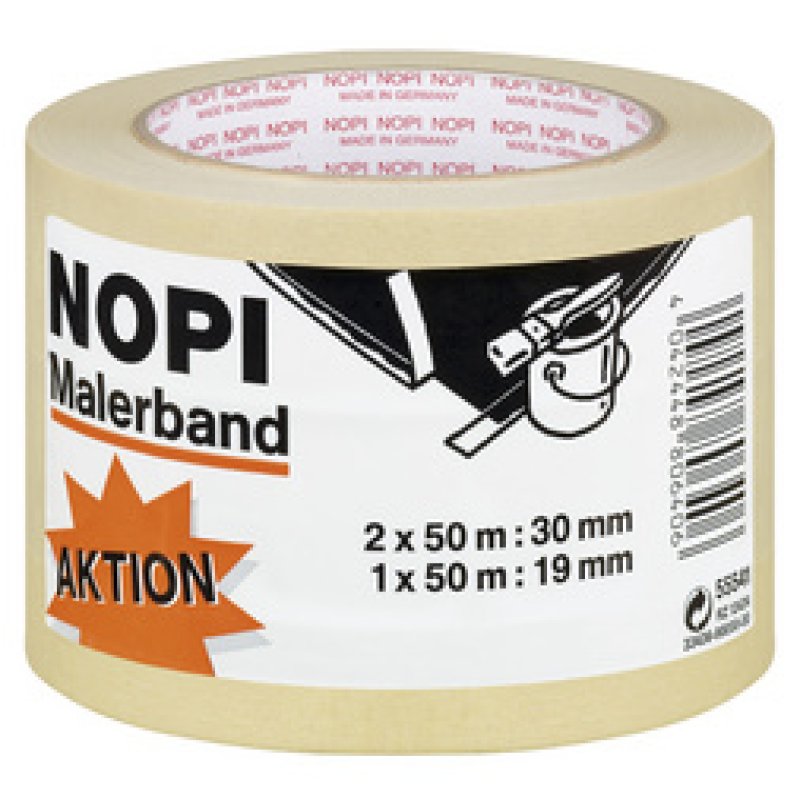 NOPI Ruban de masquage en papier crêpe, lot promo de 2,beige