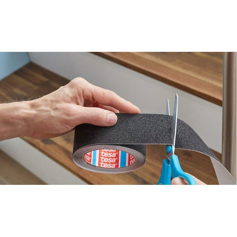 TESA 55587-02 Bande anti-dérapante pour baignoire Noir
