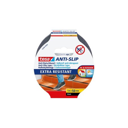 TESA 55588 Bande anti-dérapante pour baignoire Noir