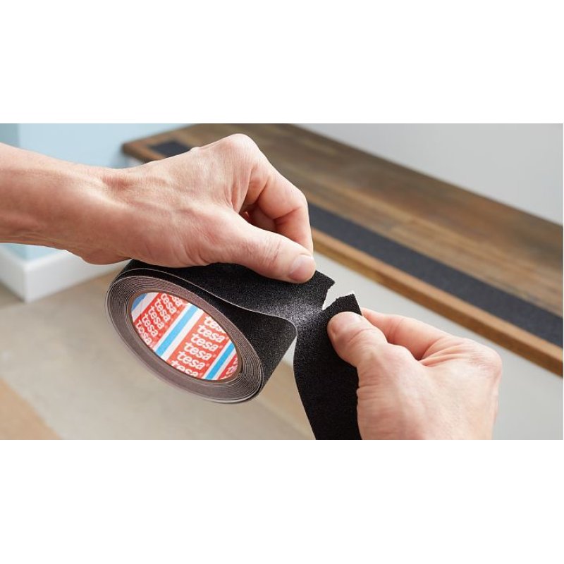 TESA 55588 Bande anti-dérapante pour baignoire Noir