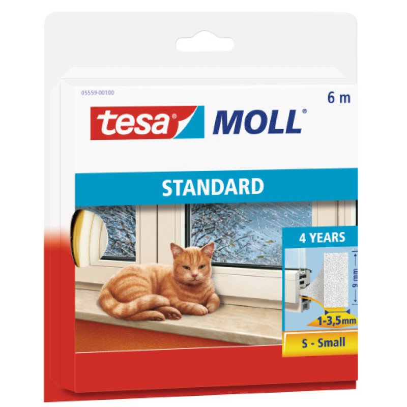 tesa Moll STANDARD Calfeutrage mousse, autoadhésif,9 mm x 6m