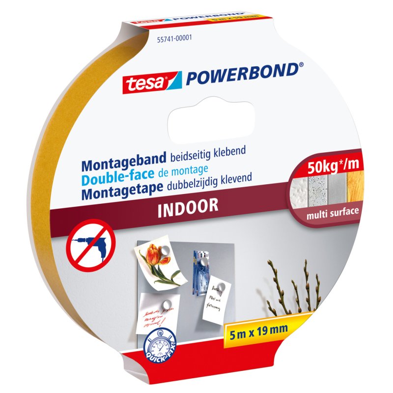 TESA Powerbond INDOOR 5 m Adhésif double-face