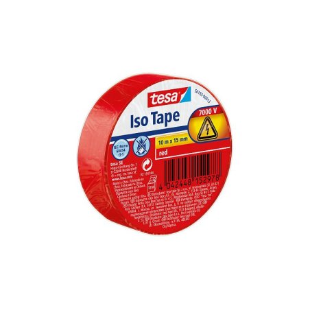 tesa Ruban isolant ISO TAPE, 15 mm x 10 m, rouge