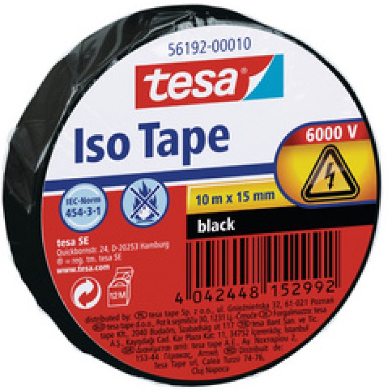 tesa Ruban isolant ISO TAPE, 15 mm x 10 m, vert / jaune