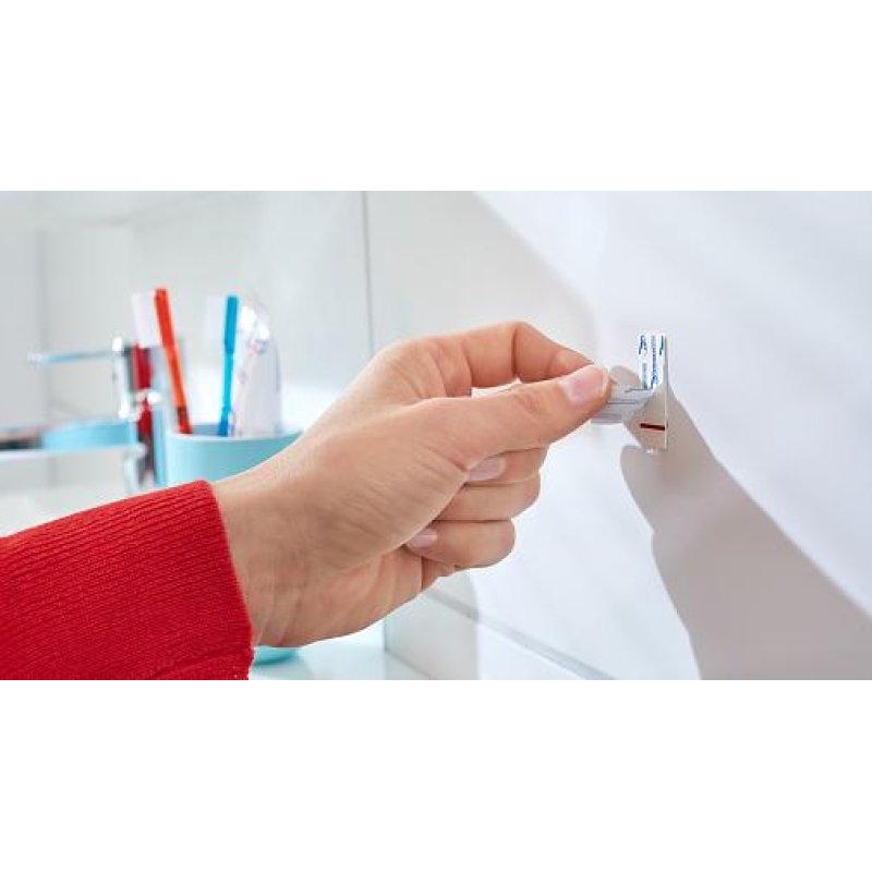 tesa Powerstrips Crochet adhésif SMALL, métal, rond