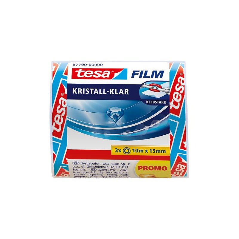 tesa Film Ruban adhésif, PACK ÉCO!, 15 mm x 10m, transparent