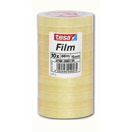 tesa Film Ruban adhésif standard, 15 mm x 66 m, transparent
