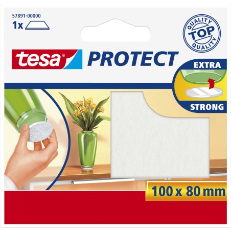 tesa Protect Patin en feutrine, 100 x 80 mm, blanc