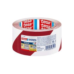 tesa Signal Bande de marquage au sol Premium, rouge / blanc