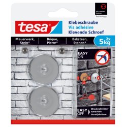 tesa Vis adhésive pour brique, rond, 5,0 kg
