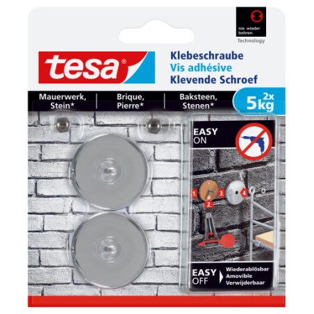 tesa Vis adhésive pour brique, rond, 5,0 kg