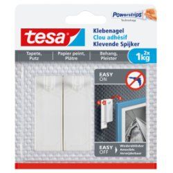 TESA 77773-00000 crochet pour rangement à usage domestique Intérieure Crochet universel Blanc 2 pièce(s)