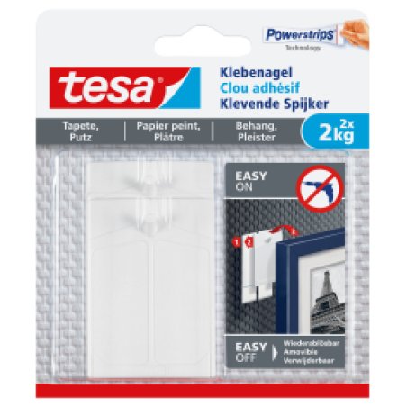TESA 77776-00000 home storage hook Indoor Universal hook White 2 pc(s)