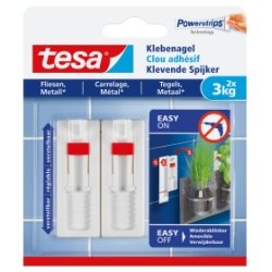 tesa Powerstrips Clou adhésif pour carrelage et métal, 3,0