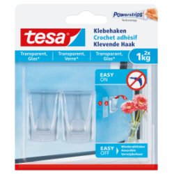 TESA 77735-00000 crochet pour rangement à usage domestique Intérieure Crochet universel Transparent 2 pièce(s)