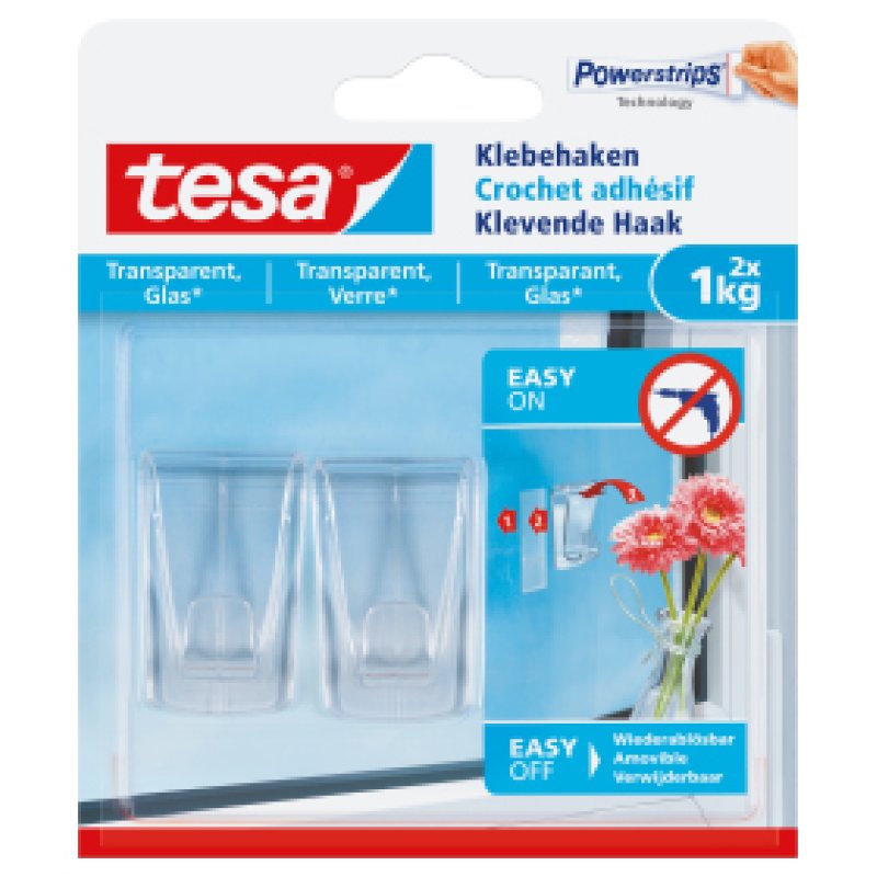 TESA 77735-00000 home storage hook Indoor Universal hook Transparent 2 pc(s)