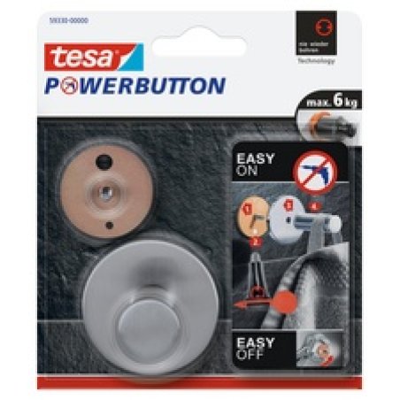 tesa Powerbutton Crochet adhésif Classic, rond
