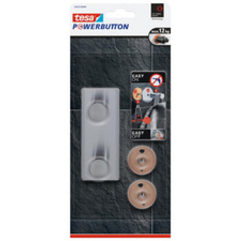 tesa Powerbutton Patère 3 crochets Classic