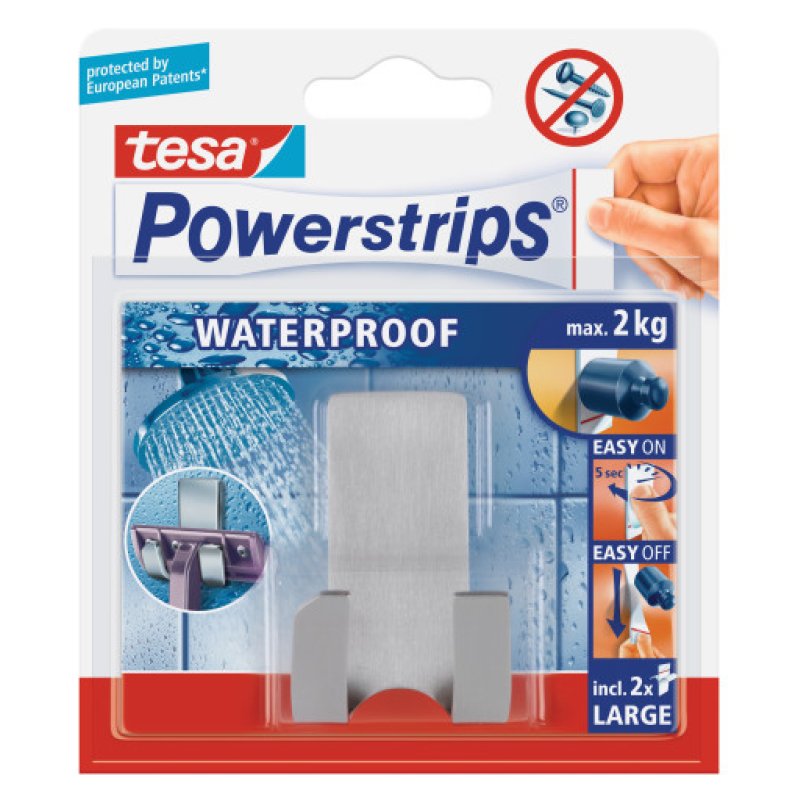 tesa Powerstrtips Support pour rasoirs "WAVE" WATERPROOF