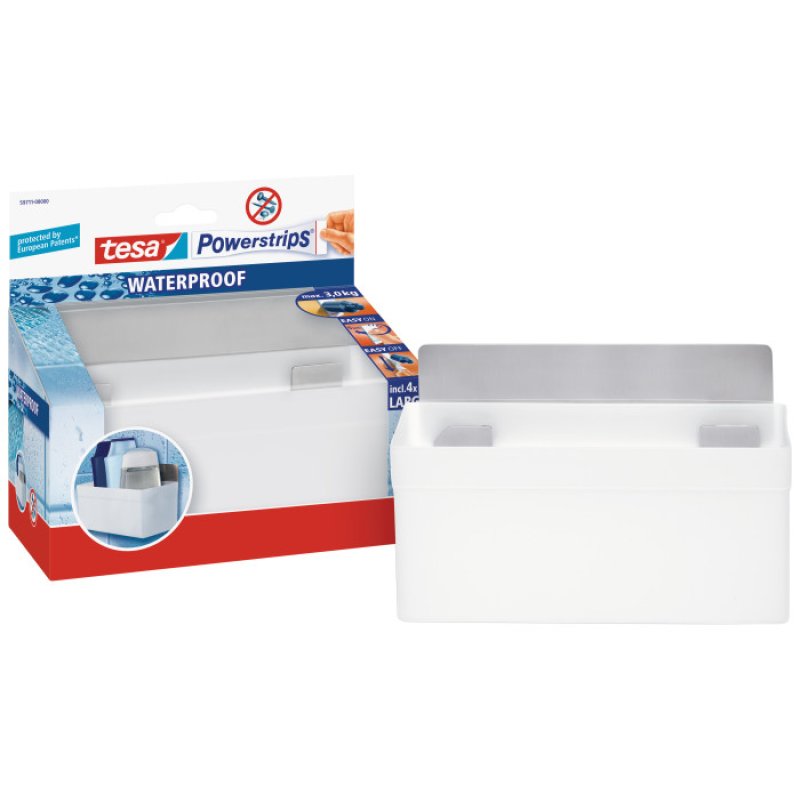 TESA 59711-00000 panier et plateau ménager pour évier Acier inoxydable Métallique, Blanc