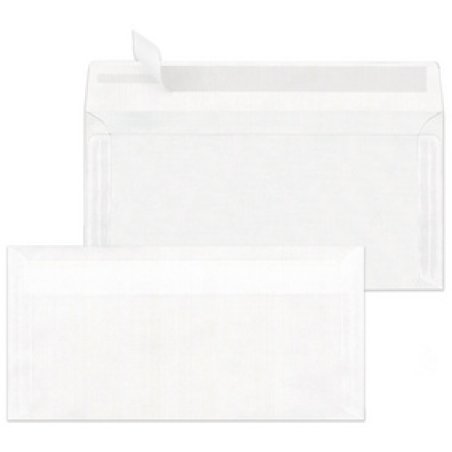 MAILmedia enveloppe DL, sans fenêtre, blanc transparent