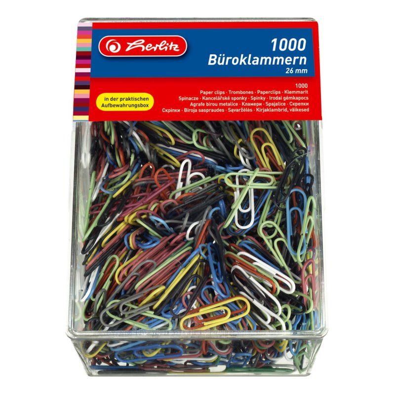 Herlitz 8859134 paper clip Metal, Plastic 1000 pc(s)