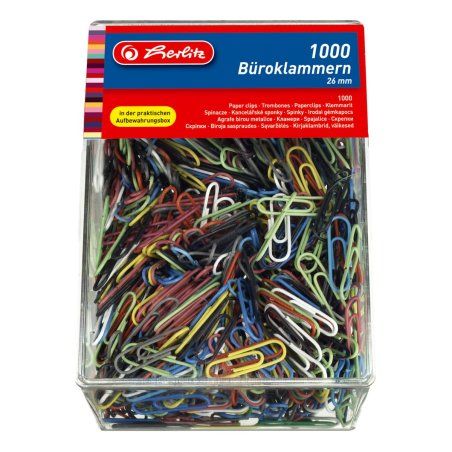Herlitz 8859134 paper clip Metal, Plastic 1000 pc(s)