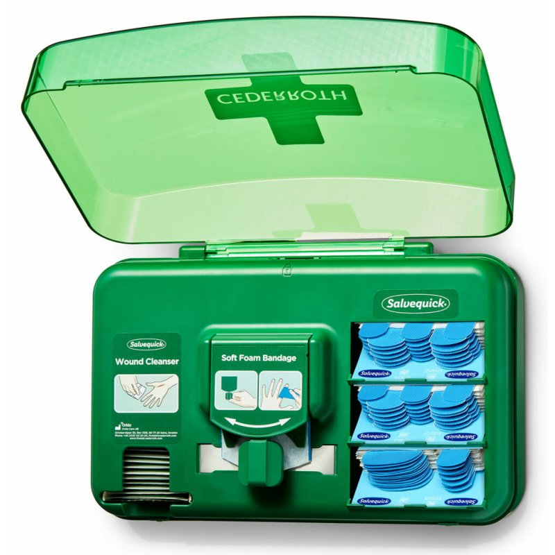 CEDERROTH Kit de premiers secours Wound Care Dispenser Blue