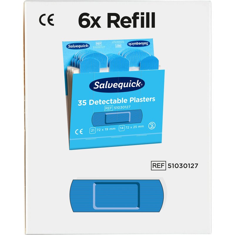 CEDERROTH Recharge Salvequick, pansement détectable bleu