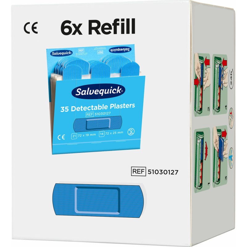 CEDERROTH Recharge Salvequick, pansement détectable bleu