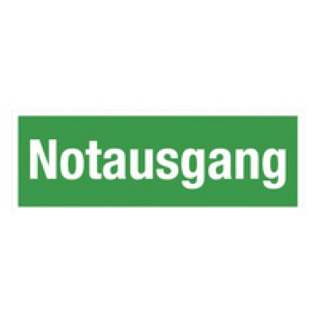 LEINA Hinweisschild, Text: "Notausgang", nachleuchtend