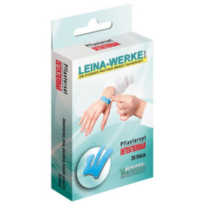 LEINA Kit de sparadraps "Détectable", 20 pièces, bleu