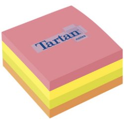 Tartan Bloc-notes repositionnable en forme cube, 76 x 76 mm