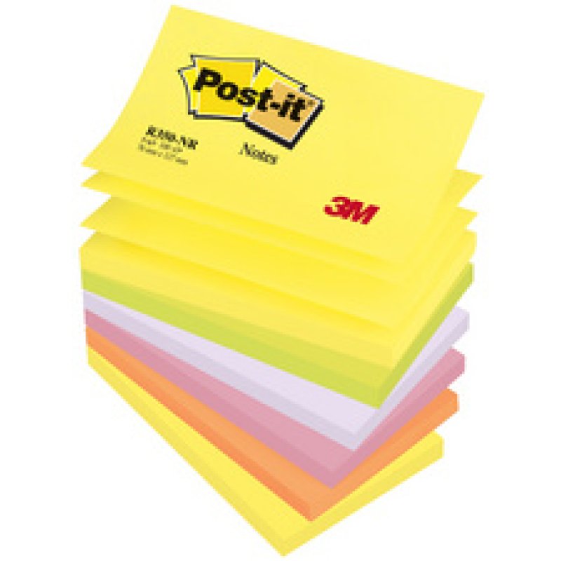 Post-it Bloc-note adhésif Z-Notes, 76 x 76 mm, 6 couleurs