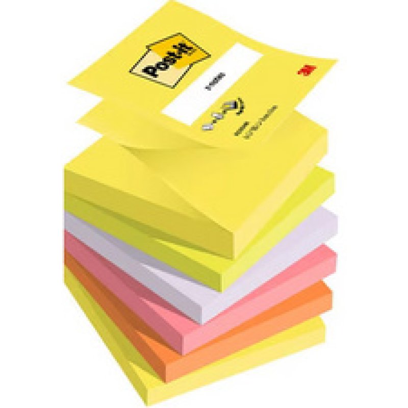 Post-it Bloc-note adhésif Z-Notes, 127 x 76 mm, 6 couleurs