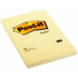 Post-it Bloc-note adhésif, 102 x 152 mm, quadrillé, jaune